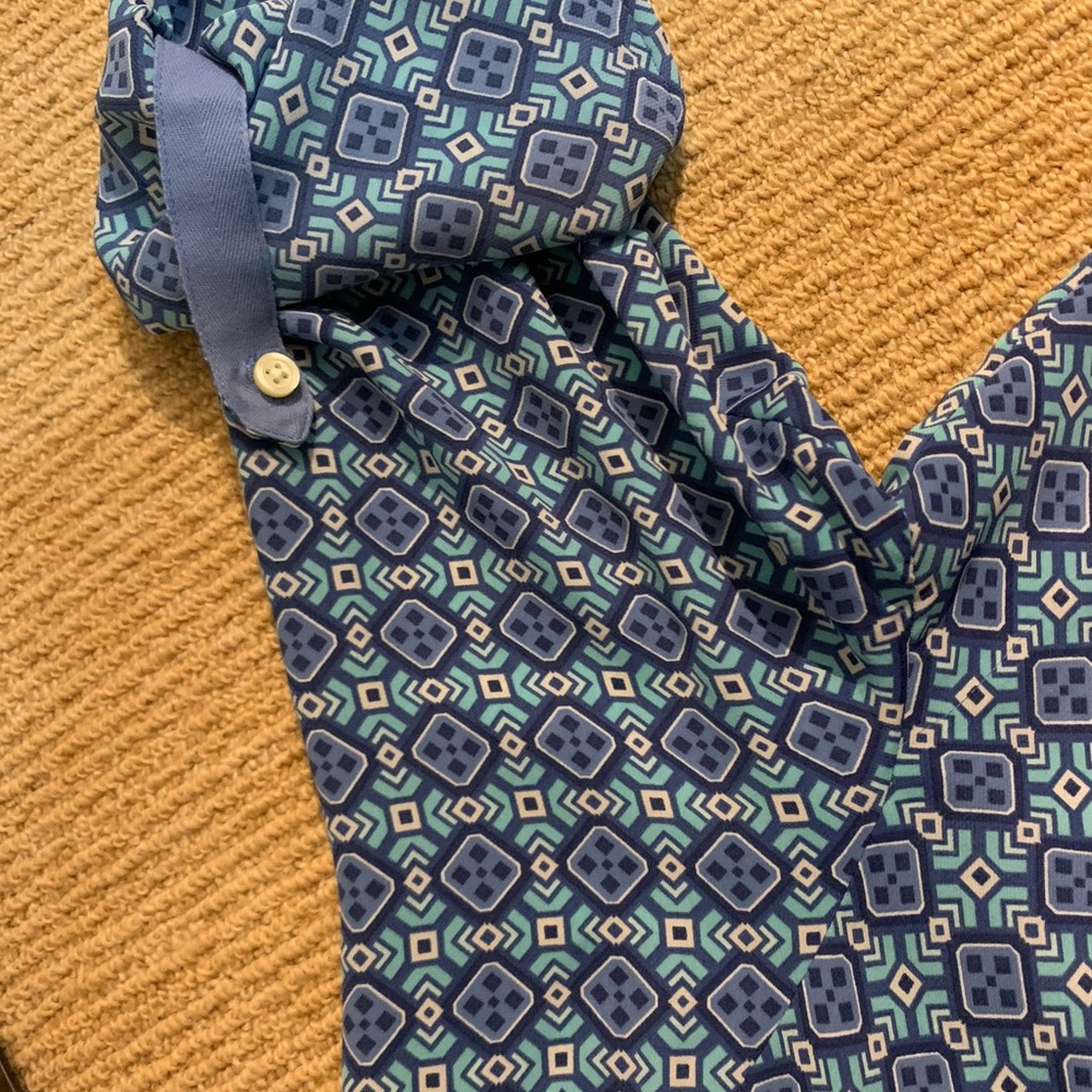 BANANA REPUBLIC- BLUE PRINT ADJUSTABLE SLEEVES BLOUSE - Picture 4 of 6